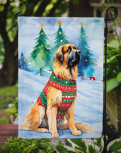 Load image into Gallery viewer, Leonberger Christmas Garden Flag – Cozy Dog Holiday Decor with Tree &amp; Presents