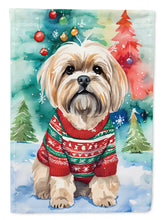 Load image into Gallery viewer, Lhasa Apso Christmas House Flag