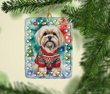 Load image into Gallery viewer, Lhasa Apso Christmas Porcelain Ornament