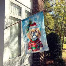 Load image into Gallery viewer, Lhasa Apso Christmas House Flag