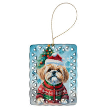 Load image into Gallery viewer, Lhasa Apso Christmas Porcelain Ornament