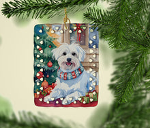Load image into Gallery viewer, Maltese Christmas Porcelain Ornament