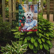 Load image into Gallery viewer, Maltese Christmas Garden Flag – Cozy Dog Holiday Decor with Tree &amp; Presents