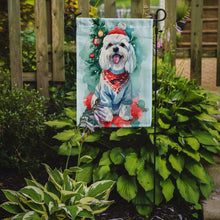 Load image into Gallery viewer, Maltese Christmas Garden Flag – Cozy Dog Holiday Decor with Tree &amp; Presents