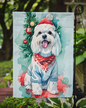 Load image into Gallery viewer, Maltese Christmas Garden Flag – Cozy Dog Holiday Decor with Tree &amp; Presents
