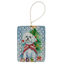 Load image into Gallery viewer, Maltese Christmas Porcelain Ornament