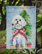 Load image into Gallery viewer, Maltese Christmas Garden Flag – Cozy Dog Holiday Decor with Tree &amp; Presents