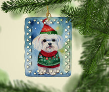 Load image into Gallery viewer, Maltese Christmas Porcelain Ornament