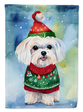 Load image into Gallery viewer, Maltese Christmas Garden Flag – Cozy Dog Holiday Decor with Tree &amp; Presents