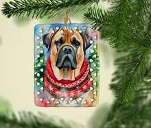Load image into Gallery viewer, Mastiff Christmas Porcelain Ornament