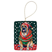 Load image into Gallery viewer, Mastiff Christmas Porcelain Ornament