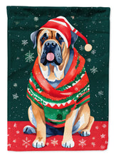 Load image into Gallery viewer, Mastiff Christmas Garden Flag – Cozy Dog Holiday Decor with Tree &amp; Presents