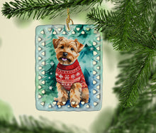 Load image into Gallery viewer, Norfolk Terrier Christmas Porcelain Ornament