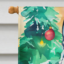 Load image into Gallery viewer, Norwegian Elkhound Christmas House Flag