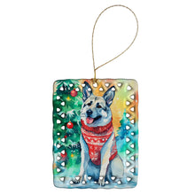 Load image into Gallery viewer, Norwegian Elkhound Christmas Porcelain Ornament