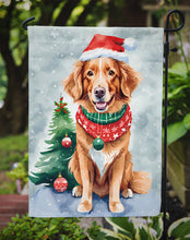 Load image into Gallery viewer, Nova Scotia Duck Toller Christmas Garden Flag – Cozy Dog Holiday Decor with Tree &amp; Presents
