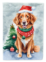 Load image into Gallery viewer, Nova Scotia Duck Toller Christmas Garden Flag – Cozy Dog Holiday Decor with Tree &amp; Presents