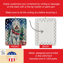 Load image into Gallery viewer, Old English Sheepdog Christmas Porcelain Ornament