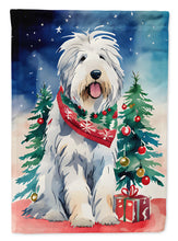 Load image into Gallery viewer, Old English Sheepdog Christmas Garden Flag – Cozy Dog Holiday Decor with Tree &amp; Presents