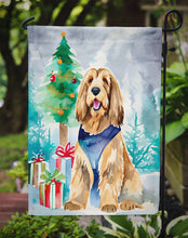 Load image into Gallery viewer, Otterhound Christmas Garden Flag – Cozy Dog Holiday Decor with Tree &amp; Presents