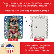 Load image into Gallery viewer, Pekingese Christmas Porcelain Ornament