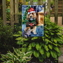 Load image into Gallery viewer, Petit Basset Griffon Vendeen Christmas Garden Flag – Cozy Dog Holiday Decor with Tree &amp; Presents