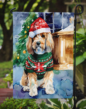 Load image into Gallery viewer, Petit Basset Griffon Vendeen Christmas Garden Flag – Cozy Dog Holiday Decor with Tree &amp; Presents