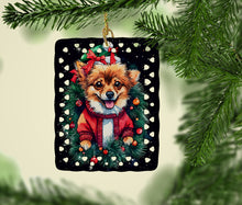 Load image into Gallery viewer, Pomeranian Christmas Porcelain Ornament