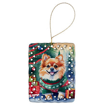 Load image into Gallery viewer, Pomeranian Christmas Porcelain Ornament
