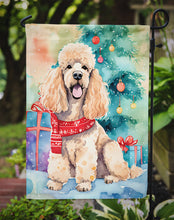 Load image into Gallery viewer, Poodle Christmas Garden Flag – Cozy Dog Holiday Decor with Tree &amp; Presents