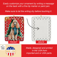 Load image into Gallery viewer, Poodle Christmas Porcelain Ornament