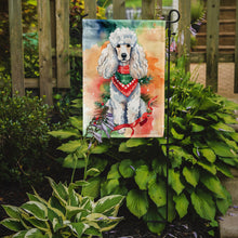 Load image into Gallery viewer, Poodle Christmas Garden Flag – Cozy Dog Holiday Decor with Tree &amp; Presents