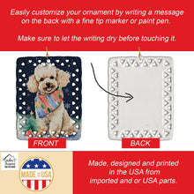 Load image into Gallery viewer, Poodle Christmas Porcelain Ornament