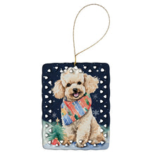 Load image into Gallery viewer, Poodle Christmas Porcelain Ornament