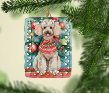 Load image into Gallery viewer, Poodle Christmas Porcelain Ornament