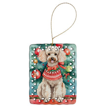 Load image into Gallery viewer, Poodle Christmas Porcelain Ornament