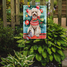 Load image into Gallery viewer, Poodle Christmas Garden Flag – Cozy Dog Holiday Decor with Tree &amp; Presents