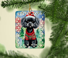 Load image into Gallery viewer, Poodle Christmas Porcelain Ornament