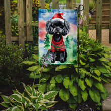 Load image into Gallery viewer, Poodle Christmas Garden Flag – Cozy Dog Holiday Decor with Tree &amp; Presents