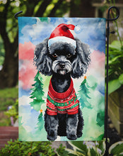 Load image into Gallery viewer, Poodle Christmas Garden Flag – Cozy Dog Holiday Decor with Tree &amp; Presents