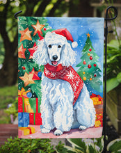 Load image into Gallery viewer, Poodle Christmas Garden Flag – Cozy Dog Holiday Decor with Tree &amp; Presents