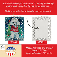 Load image into Gallery viewer, Poodle Christmas Porcelain Ornament