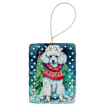 Load image into Gallery viewer, Poodle Christmas Porcelain Ornament