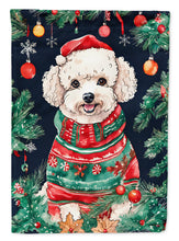 Load image into Gallery viewer, Poodle Christmas Garden Flag – Cozy Dog Holiday Decor with Tree &amp; Presents