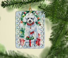 Load image into Gallery viewer, Poodle Christmas Porcelain Ornament