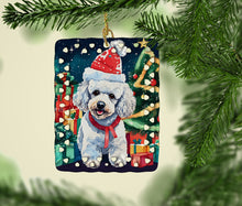 Load image into Gallery viewer, Poodle Christmas Porcelain Ornament