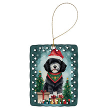 Load image into Gallery viewer, Portuguese Water Dog Christmas Porcelain Ornament