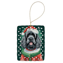 Load image into Gallery viewer, Portuguese Water Dog Christmas Porcelain Ornament