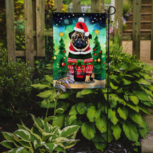 Load image into Gallery viewer, Pug Christmas Garden Flag – Cozy Dog Holiday Decor with Tree &amp; Presents