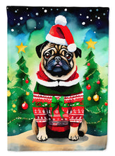 Load image into Gallery viewer, Pug Christmas Garden Flag – Cozy Dog Holiday Decor with Tree &amp; Presents